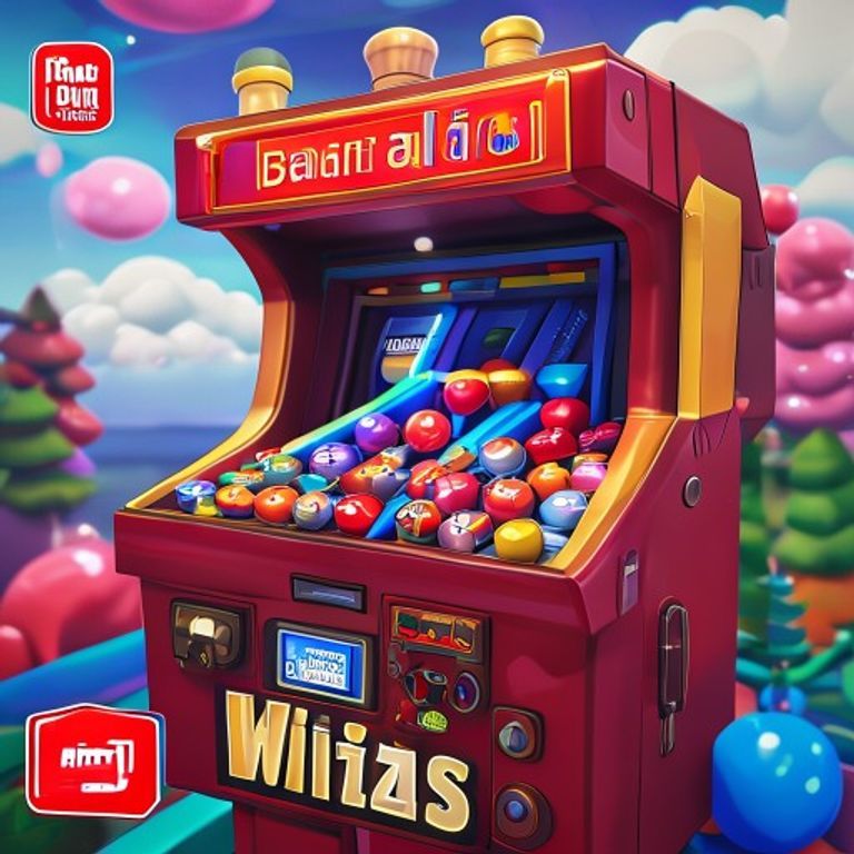 ROBLOX In Websim Colorful Pinball Machine With Flippers And Bumpers Roblox Game Thumbnail With Text That Says And A Roblox Logo In The Bottom Left